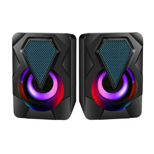 Caixa de som Pc Gamer Com Luz RGB Estéreo Para Computador Notebook - Image 2