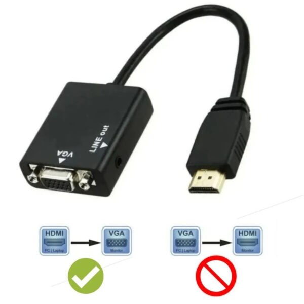 Cabo Adaptador Conversor HDMI para VGA  Com Saída de Áudio - Image 4