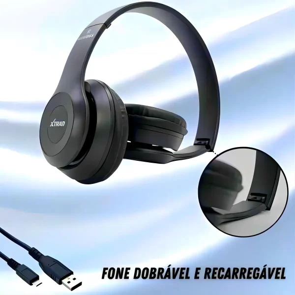 Fone De Ouvido Sem Fio Headphone Bluetooth Estéreo para Celular - Image 3