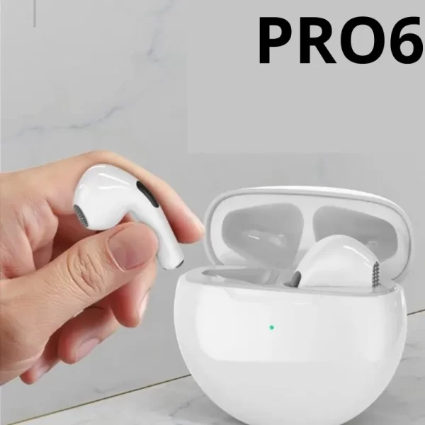Fone de Ouvido Pro6 Bluetooth 5.0 com Microfone Earbuds