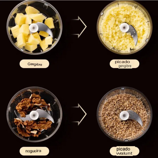 Mini Triturador de alimentos Sem Fio Elétrico 250ML Para Alho e Legumes - Image 10