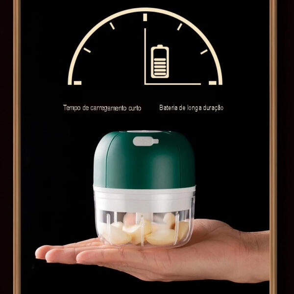 Mini Triturador de alimentos Sem Fio Elétrico 250ML Para Alho e Legumes - Image 7