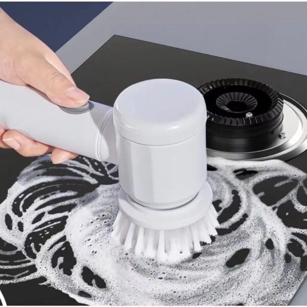 Escova Elétrica de Limpeza de Casa 5 em 1: Versátil, Sem Fio e Prática para Cozinha e Banheiro!