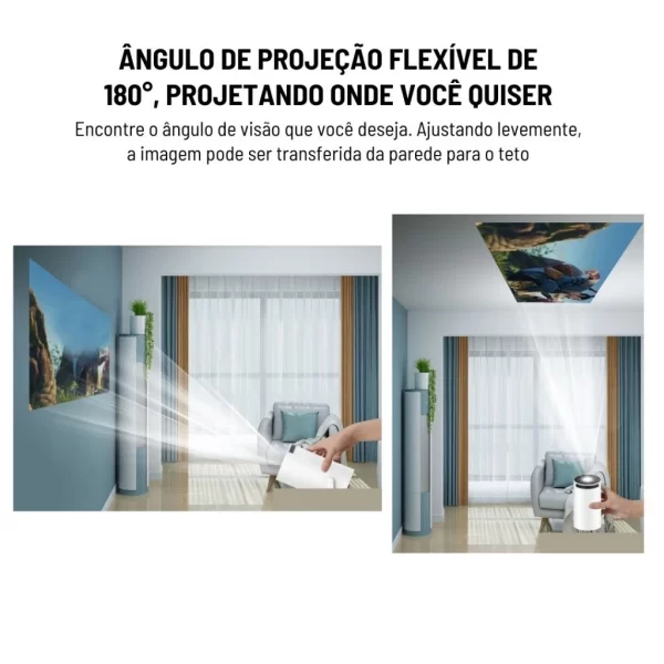 Projetor HD Cinema 4k 150 Polegadas Celular, Tv B0x, Xbox, PS, Pc, Wifi - Image 4